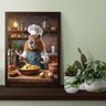 Quadro Decorativo Capivara Cozinhando 45x34cm:moldura Preta - 1