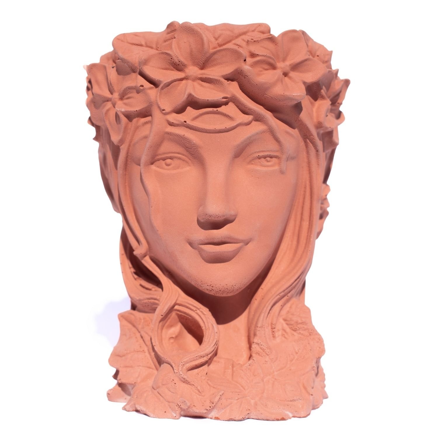 Estátua Vaso Deusa Hera Artesanal 10x15cm em Resina Mineral - Vermelho