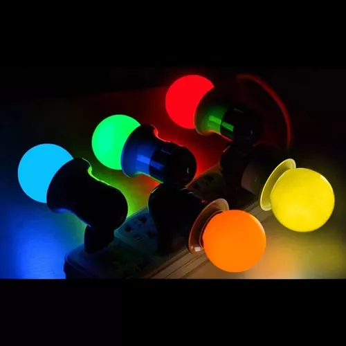 Kit 05 Lâmpada Led Mini Bulbo Bolinhas E27 1w 5 Cores Azul Amarela Branca Rosa Verde 110/220v:220v - 2