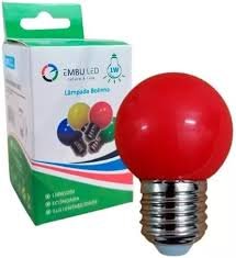 Kit 05 Lâmpada Led Mini Bulbo Bolinhas E27 1w 5 Cores Azul Amarela Branca Rosa Verde 110/220v:220v - 4