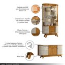 Ver imagem 3 de Conjunto Buffet com Cristaleira Pitt/swank Iluminação Led Gavetas Mdp Cinamomo/offwhite G97 - Gran B