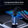 Carregador Carro Duas Portas (usb 18w + C 20w) Metal + Cabo - 4
