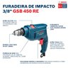 Furadeira Industrial Impacto 3/8 Reversão 450w Gsb 450re + Estojo 30 Peças X-line Titânio Bosch - 5
