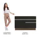 Ver imagem 6 de Balcão Gabinete de Pia Armário de Cozinha 120 cm 1 Porta 2 Gavetas Rustic/Preto Glamy Madesa