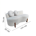 Ver mais imagens de Namoradeira Sofá Feijão Lounge 120cm Orgânica Linho Bege