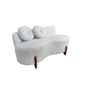 Ver imagem 2 de Namoradeira Sofá Feijão Lounge 120cm Orgânica Linho Bege
