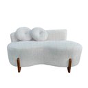 Ver imagem 4 de Namoradeira Sofá Feijão Lounge 120cm Orgânica Linho Bege