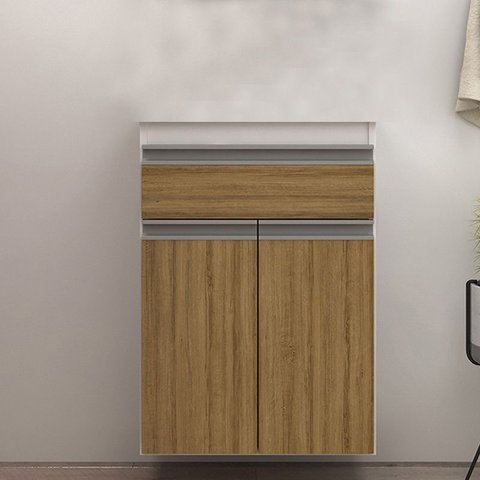 Gabinete de Banheiro 50cm sem Cuba e Lavatório Ref 501 Cewal - Branco/itapuã