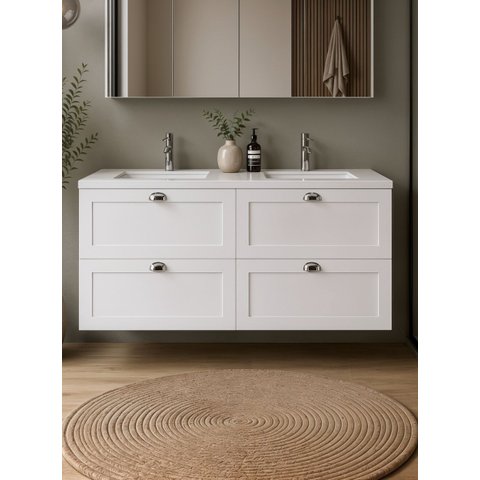 Gabinete para Banheiro 160cm Retro MDF Branco Milano - On Móveis