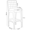 Ver imagem 5 de Kit 2 Banquetas Altas Cozinha Sala Jantar Fixa Mila B04 Couríssimo Marrom Corano Branco - Lyam