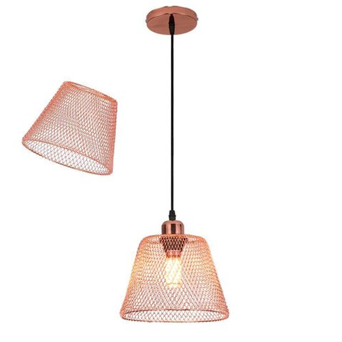 Lustre Cupula Pendente Abajur Metal Aramado Decoraçao Quarto Sala Casa Bar Copa Teto Lampada Luz
