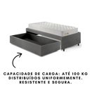 Ver imagem 3 de Base Box Cama Solteiro Sapateira Courino Linho Cinza e Colchão Ecoline D33 Ecoflex 88x188