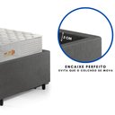 Ver imagem 2 de Base Box Cama Solteiro Sapateira Courino Linho Cinza e Colchão Ecoline D33 Ecoflex 88x188