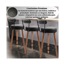 Ver mais imagens de Kit 3 Banquetas Estofadas Altas Napoles com Encosto para Cozinha, Área Gourmet e Balcão - Salaone:pr