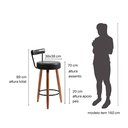 Ver imagem 3 de Kit 3 Banquetas Estofadas Altas Napoles com Encosto para Cozinha, Área Gourmet e Balcão - Salaone:pr