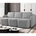 Ver imagem 2 de Sofá Cama Casal para Sala 246cm Polska K04 Veludo Cinza - Mpozenato