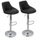 Ver imagem 1 de Kit 2 Banquetas Milano Carmel Estofada Giratória C/ Regulagem - Preto