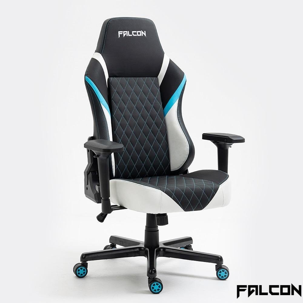 Cadeira Gamer Falcon - Blaster Branca e Azul - 2