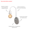 Ver imagem 2 de Arandela de Parede Colonial Retrô Simples Estilo J - Soquete E-27 – Abf Luminárias:branco