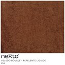 Ver imagem 5 de Poltrona Sala de Estar Astra Base Madeira Castanho Veludo Bouclé Terracota - Nexta Casa