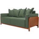 Ver imagem 2 de Sofá 03 Lugares para Sala de Estar 178 cm Khali B04 Linho Verde Couríssimo Whisky - Lyam Lyam Decor