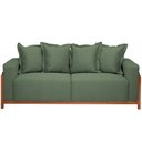 Ver imagem 3 de Sofá 03 Lugares para Sala de Estar 178 cm Khali B04 Linho Verde Couríssimo Whisky - Lyam Lyam Decor