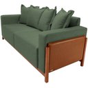 Ver imagem 6 de Sofá 03 Lugares para Sala de Estar 178 cm Khali B04 Linho Verde Couríssimo Whisky - Lyam Lyam Decor