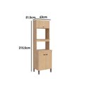 Ver imagem 2 de Paneleiro de Cozinha Modulado Torino C/ 3 Portas 63cm Mel/off White - Movelbento