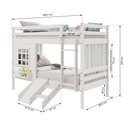 Ver imagem 4 de Beliche Infantil com Janela Escorregador e Cortina Madeira Maciça Branco Housin