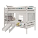 Ver imagem 2 de Beliche Infantil com Janela Escorregador e Cortina Madeira Maciça Branco Housin
