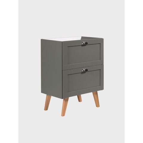 Gabinete para Banheiro com Tampo Cuba e Espelho 60cm Retro MDF Verde Milano - On Móveis