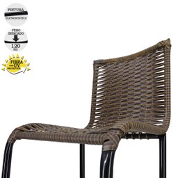 4 Banquetas Diplomata em Fibra sintética e Aço Carbono Para Área Cozinha, Área Gourmet, Varanda - Ar - 2