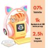 Fone de Ouvido Bluetooth Orelha de Gato com Luz Led Colorido - 6