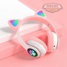 Fone de Ouvido Bluetooth Orelha de Gato com Luz Led Colorido - 2