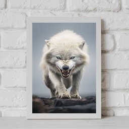 Quadro Arquétipo Lobo Feroz 24x18cm - com Vidro:moldura Preta - 2 Quadro Arquétipo Lobo Feroz 24x18cm - com Vidro:moldura Preta - 2