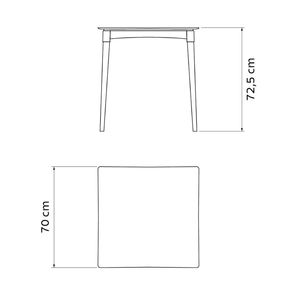 Mesa Tramontina Diana 70x70 cm em Polipropileno Preto com Pernas de Madeira Eucalipto - 2