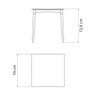 Mesa Tramontina Diana 70x70 cm em Polipropileno Preto com Pernas de Madeira Eucalipto - 2