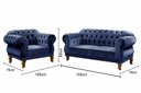 Ver imagem 3 de Kit Namoradeira Duquesa Chesterfield 2 Lugares + 1 Poltrona - Suede Azul Marinho
