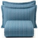 Ver imagem 1 de Cobre Leito Queen Flick Matelado Bordado 3PÇ Percal 300 Fios- Azul