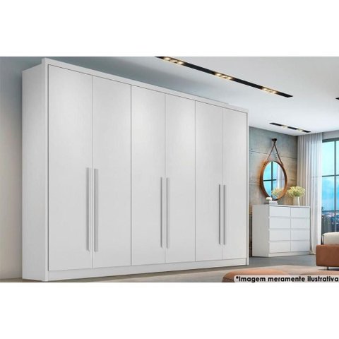 Guarda Roupa 6 Portas e 8 Gavetas Robust/livorno Neve - Novo Horizonte