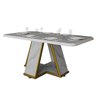 Mesa para Sala de Jantar Retangular Moderna Estampa Marmorizada:branco - 2