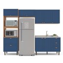 Ver imagem 5 de Cozinha Pérola 270cm Completa Modulada 4 Peças Azul/Freijó Yescasa