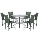 Ver imagem 1 de Mesa Ascoli 120 Cm com 6 Cadeiras Cannes de Alumínio, Pintura Preta e Trama Tela de Corda Náutica