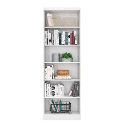Livreiro Multiuso Moderno 5 Prateleiras MDF Branco Qmovi