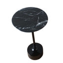 Ver imagem 1 de Mesa Lateral Redonda de 25cm, Tampo em Mármore Nero Marquina