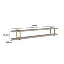 Ver imagem 2 de Prateleira Multiuso 180cm com Suporte em Metal 100% Mdf Cor:grigio com Dourado