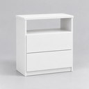 Ver imagem 2 de Mesa de Cabeceira Urbano 100% em MDF 2 Gavetas Cor Branca