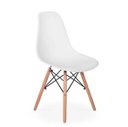 Ver imagem 5 de Conjunto de Mesa 4 Cadeiras Brancas Eames Eiffel 110cm Base Madeira Tampo Branco Branco