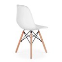 Ver imagem 4 de Conjunto de Mesa 4 Cadeiras Brancas Eames Eiffel 110cm Base Madeira Tampo Branco Branco