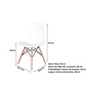 Ver imagem 7 de Conjunto de Mesa 4 Cadeiras Brancas Eames Eiffel 110cm Base Madeira Tampo Branco Branco